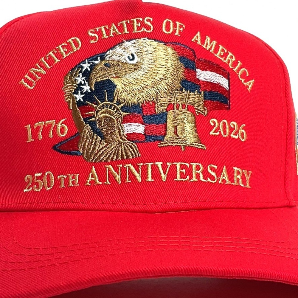 USA 250th Anniversary 1776 2026 United States  Baseball Cap Hat Embroidery  RED - Picture 2 of 4